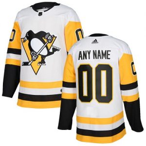 Mænd NHL Pittsburgh Penguins Trøje Tilpasset Adidas Udebane Hvid Authentic