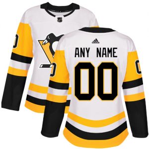 Dame NHL Pittsburgh Penguins Trøje Tilpasset Adidas Udebane Hvid Authentic
