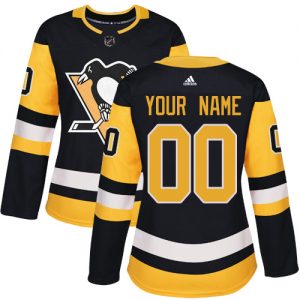 Dame NHL Pittsburgh Penguins Trøje Tilpasset Adidas Hjemme Sort Authentic