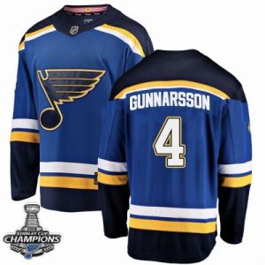 Mænd St. Louis Blues Carl Gunnarsson blå 2019 Stanley Cup Champions ishockey Trøjer