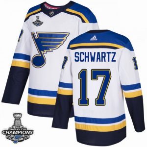 Mænd St. Louis Blues Jaden Schwartz Hvid 2019 Stanley Cup Champions ishockey Trøjer