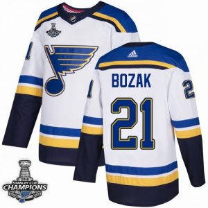 Mænd St. Louis Blues Tyler Bozak Hvid 2019 Stanley Cup Champions ishockey Trøjer