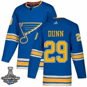 Mænd St. Louis Blues Vince Dunn blå 2019 Stanley Cup Champions ishockey Trøjers