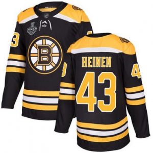 Mænd Boston Bruins 43 Danton Heinen Sort Hjemme 2019 Stanley Cup ishockey Trøjer Final