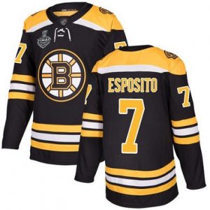 Mænd Boston Bruins 7 Phil Esposito Sort Hjemme 2019 Stanley Cup ishockey Trøjer Final