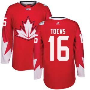 Adidas Team Canada Trøje 16 Jonathan Toews Authentic Rød Udebane 2016 World Cup ishockey Trøjer