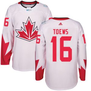 Adidas Team Canada Trøje 16 Jonathan Toews Authentic Hvid Hjemme 2016 World Cup ishockey Trøjer