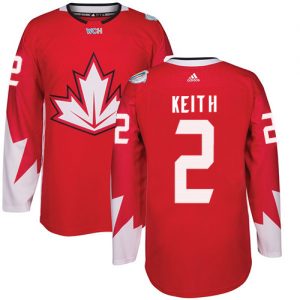 Adidas Team Canada Trøje 2 Duncan Keith Authentic Rød Udebane 2016 World Cup ishockey Trøjer
