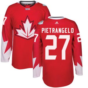 Adidas Team Canada Trøje 27 Alex Pietrangelo Authentic Rød Udebane 2016 World Cup ishockey Trøjer