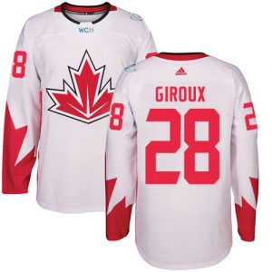 Adidas Team Canada Trøje 28 Claude Giroux Authentic Hvid Hjemme 2016 World Cup ishockey Trøjer