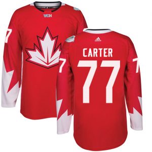 Adidas Team Canada Trøje 77 Jeff Carter Authentic Rød Udebane 2016 World Cup ishockey Trøjer