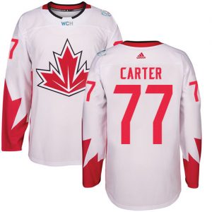 Adidas Team Canada Trøje 77 Jeff Carter Authentic Hvid Hjemme 2016 World Cup ishockey Trøjer