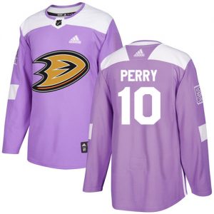 Mænd NHL Anaheim Ducks Trøje Corey Perry 10 Lilla Fights Cancer Practice