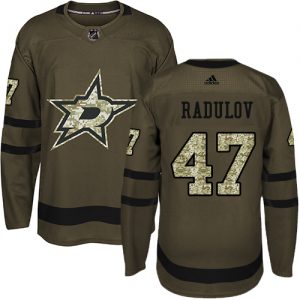 Mænd NHL Dallas Stars Trøje 47 Alexander Radulov Authentic Grøn Adidas Salute to Service