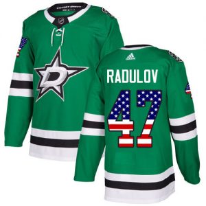 Mænd NHL Dallas Stars Trøje 47 Alexander Radulov Authentic Grøn Adidas USA Flag Fashion