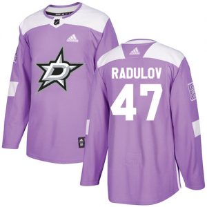 Mænd NHL Dallas Stars Trøje 47 Alexander Radulov Authentic Lilla Adidas Fights Cancer Practice