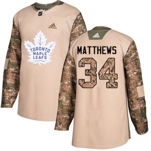 Mænd NHL Toronto Maple Leafs Trøje 34 Auston Matthews Authentic Camo Adidas Veterans Day Practice