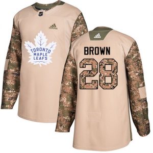Mænd NHL Toronto Maple Leafs Trøje 28 Connor Brown Authentic Camo Adidas Veterans Day Practice