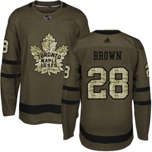Mænd NHL Toronto Maple Leafs Trøje 28 Connor Brown Authentic Grøn Adidas Salute to Service