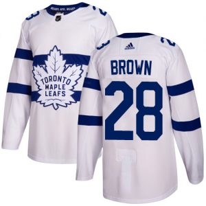 Mænd NHL Toronto Maple Leafs Trøje 28 Connor Brown Authentic Hvid Adidas 2018 Stadium Series