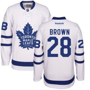 Mænd NHL Toronto Maple Leafs Trøje 28 Connor Brown Authentic Hvid Reebok Udebane ishockey Trøjer